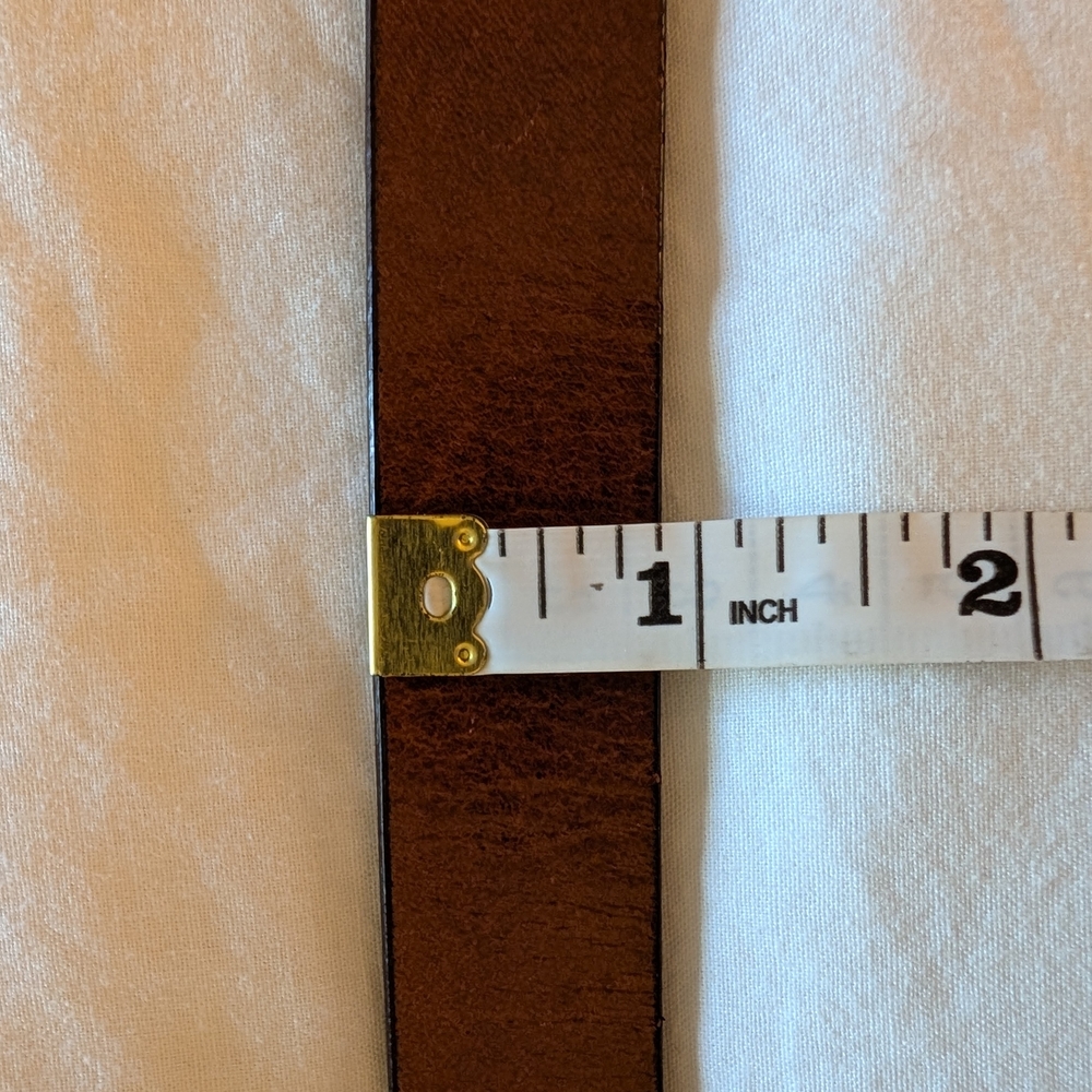 Nine West brown genuine leather belt with brass buckle - Picture 8 of 8
